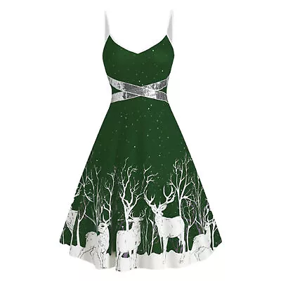 Sleeveless Dress Soft Fashional Slim Knee-length Dress 3 Colors Christmas • $25.78