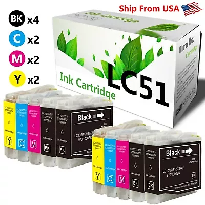 10-Pack LC51 LC-51 Ink For MFC-230C MFC-885c MFC-240c MFC-465cn MFC-5860CN • $12.99