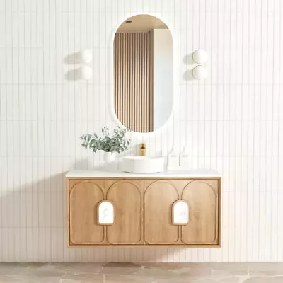 600-1800x460mm Laguna Natural American Oak Wall Hung Vanity High MoisturePlywood • $1759