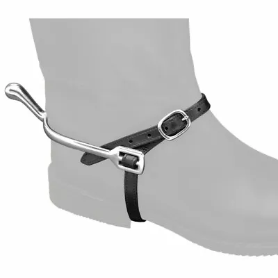 Pair Of BLACK ENGLISH LEATHER SPUR STRAPS W/ Silver Buckle For Men Women Boots • $7.99