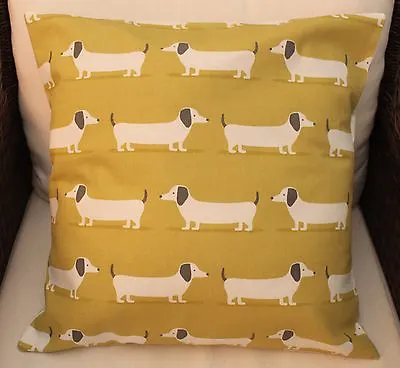 £7 • Buy Dachshund Sausage Dog Fabric Cushion Cover 16  Ocre Fryetts