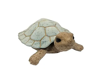 Vera Russells Originals Folk Art Pottery Turtle Trinket Box 22k Gold Paint 11  • $36.76