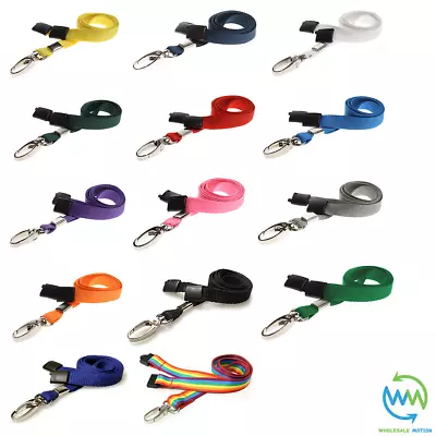 LANYARD ID Card NECK STRAP Holder METAL CLIP For BADGE Pass USB Keys COLOURS Lot • £1.99