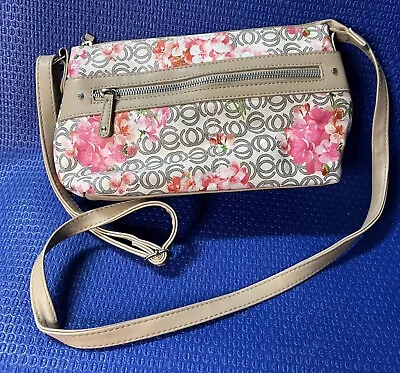 Minicci Floral Crossbody Purse W/Zipper Closures & Adjustable Shoulder Strap • $13.50