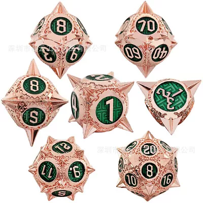 $25.04 • Buy Metal Dice (7)Set For-Dungeons & Dragons (DND) RPG Cthulhu Polyhedra Spiked Dice