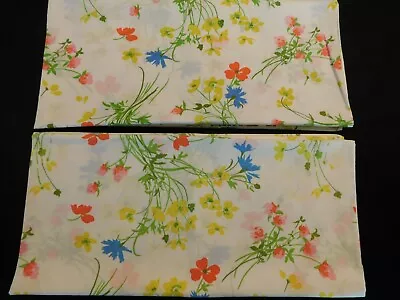 Vtg Fieldcrest Perfection Pillowcase 2 King Size Floral Flowers Wild Colorful • $35