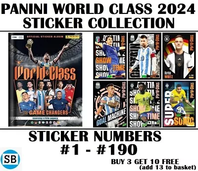 Panini FIFA World Class 2024 Sticker Collection Numbers 1 - 190 • £1.25