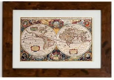 Reprodution 17th Century World Map Framed Print        • £28.04