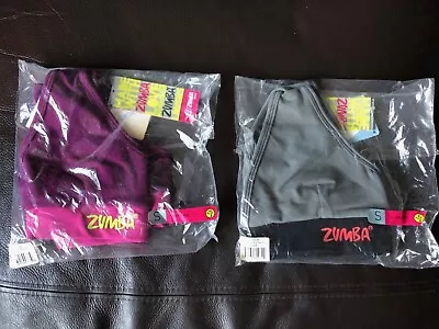 2 X Zumba Bra Top Fitness Gym Training Sports Dance Workout Ladies Size Small 8 • £7.95