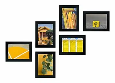 Set Of 6 5x7 Picture Frames Wide Molding Preinstalled Wall Mounting Hardware • $28.99