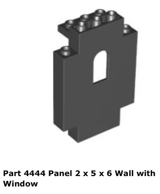 Lego 1x 4444 Black Rare Panel 2 X 5 X 6 Wall With Window 6085 6086 • $9.60