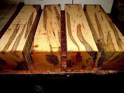 Four (4) Kiln Dried Ambrosia Maple Turning Blocks Lumber Wood 3  X 3  X 12  • $59.95