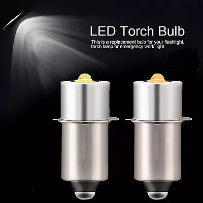 2Pcs P13.5S DC6V-24V/3-12V LED Upgrade Bulbs White Maglite Flashlights 3W • £5.98