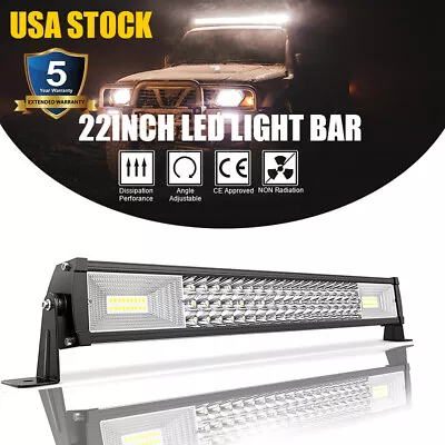 22 Inch 1200W Led Light Bar 3-Row Spot Flood Combo Work UTE Truck SUV ATV 24'' • $29.98