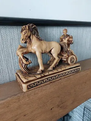 A Giannetti Roman Gladiator W/Chariot And Horses Statue Vintage • £150