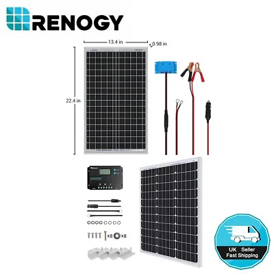 £89.99 • Buy Renogy 30W 50W Solar Panel Kit 12V Mono W/ Charge Controller Car RV Caravan Boat