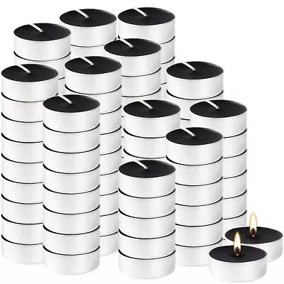 100 Pack Black Tealight Candles 4 Hour Unscented Votive Candle For Halloween • $13.19