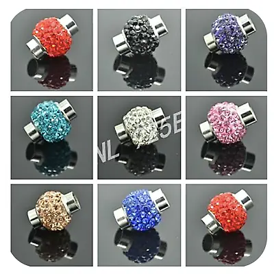 £3 • Buy Multicoloured Clay Crystal In Strong Magnetic Clasp For Leather Bracelet Making