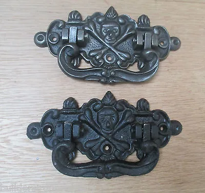 TREASURE BOX TRUNK COFFER Cast Iron Chest Lifting Pull Swing Handle • £7.95