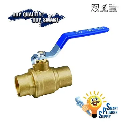 Sweat Shut Off Ball Valve 1/2  Inch Full Port (320-01) - Lead Free • $4.99