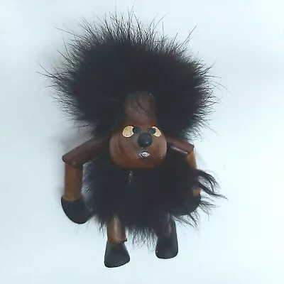Vintage Gonk Troll Figure Teak Wood & Hair Monkey Ape Bojesen & Bollin Style  • $38.73