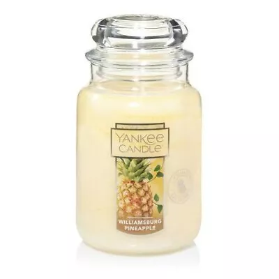 Yankee Candle WILLIAMSBURG PINEAPPLE 22 OZ JAR U.S. DEERFIELD LABEL • £29.99