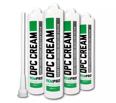 Rempro 4 X 400ml Damp Proofing Course Cream - DPC Wall Injection Treatment Contr • £52.52