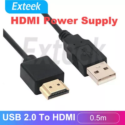 0.5M USB 2.0 To HDMI Male Power Supply Cable Adapter For Smart Device Laptop AU • $7.45