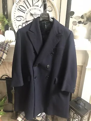 $274.99 • Buy TOM BROWN Bespoke London Tailor Men's Navy  Blue Top Coat Overcoat 46S