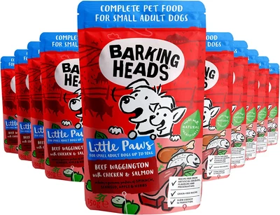 £15.04 • Buy Barking Heads Little Paws Wet Beef Waggington With Chicken & Salmon 10 X 150g