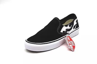 Vans Classic Slip-on Flame Black/white  Vn0a33tbk681 Men's Skateboarding Shoes • $39.95