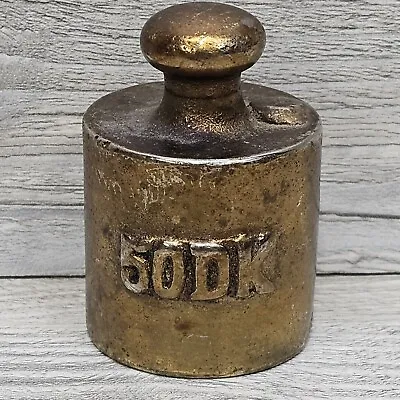 Vintage Metal Iron 50DK .5 Kilogram Seesaw Balance Scale Calibration Weight 17oz • $14.99