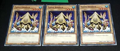 Yu-gi-oh! TCG 3x Fiend Kraken SBC1-ENC08 X3 COMMON YUGIOH! WATER AQUA SET NM • $8