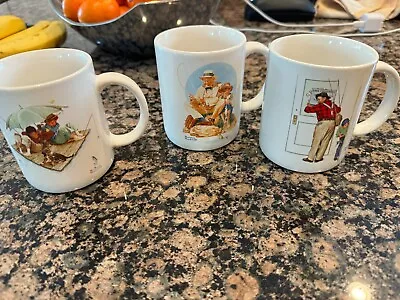 Vintage Norman Rockwell Coffee Cups Mugs Set Of 3 Museum Collection • $15