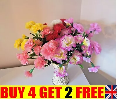 Artificial Carnation Fake Flower Bush Bouquet Home Wedding Decor • £2.60