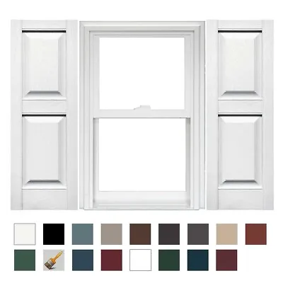 Mid America White Vinyl Exterior Window Shutters 14.75 X 55 Raised Panel 5 SETS • $250