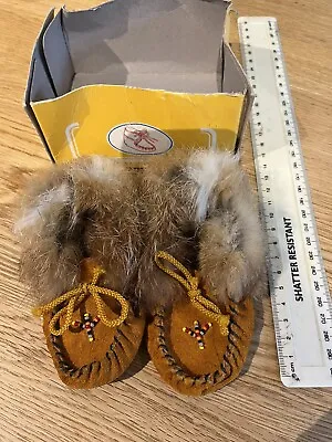£3.50 • Buy Hand Stitched Baby’s Moccasins Baby Size 3 Made In Spain
