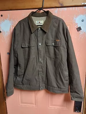 Woolrich Mens Brown Sherpa Lined Canvas Jacket Barn Rancher Chore Coat XL • $36.99