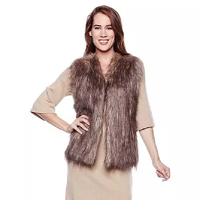 Nwot Cozy Chic By Jamie Gries Faux Fur Vest + Free Adrienne Landau Headband • $74.99