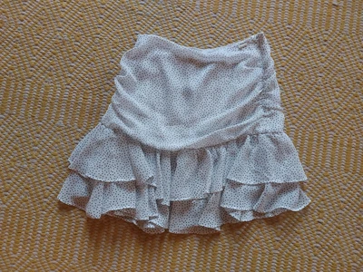 £5.20 • Buy Beautiful Guess Frill SHORT SKIRT Cream With Black Spots Size 4 XS