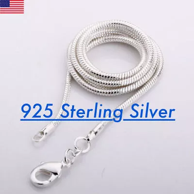 925 Sterling Silver Solid Snake Chain Necklace .925 Italy All Sizes • $9.98