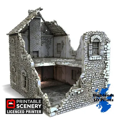 £35.99 • Buy French Farm House Ruins 28/15/10mm WW2 Scatter Terrain Tabletop Gaming