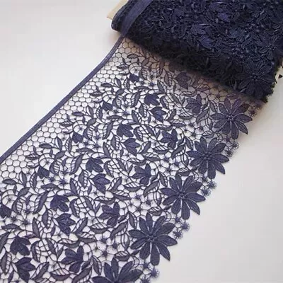 2Y Royal Blue Venice Lace Trim Flowers Lace Fabric Sewing Dress Cloth DIY Craft • $5.99