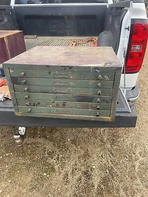 Vintage  Metal 6 Drawer Small Parts Storage Cabinet Jewelry Heavy • $129.99