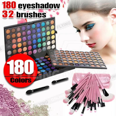 $27.99 • Buy Cosmetic 180 Color Eyeshadow Palette Shimmer/Matte Makeup Concealer Brushes