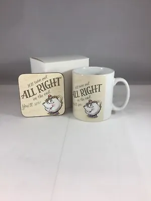 Mrs Potts It'll Turn Out All Right Mug & Coaster  - Beauty & The Beast Inspired • £9.99
