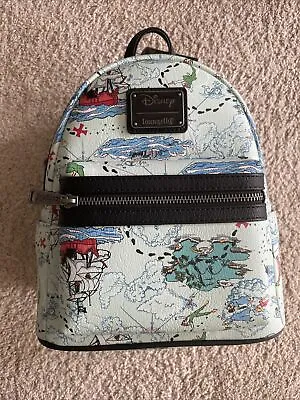 NEW Disney Loungefly Peter Pan Map Blue Mini Backpack NWT! • $69.99