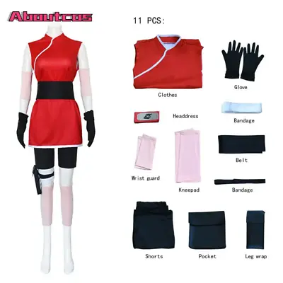Anime Ninja Xiao Ying Sakura Cosplay Costume Skirt Outfit Props Kunai Props Saku • $58.19