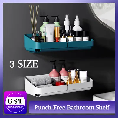 Storage Wall Mount Organiser Kitchen Shower Caddy Rack Holder Bathroom Shelf • $12.64