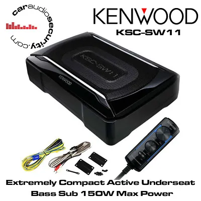 Kenwood Ksc-sw11 Active Underseat Subwoofer Amp Built-in 150 Watts Bass Control • $174.17